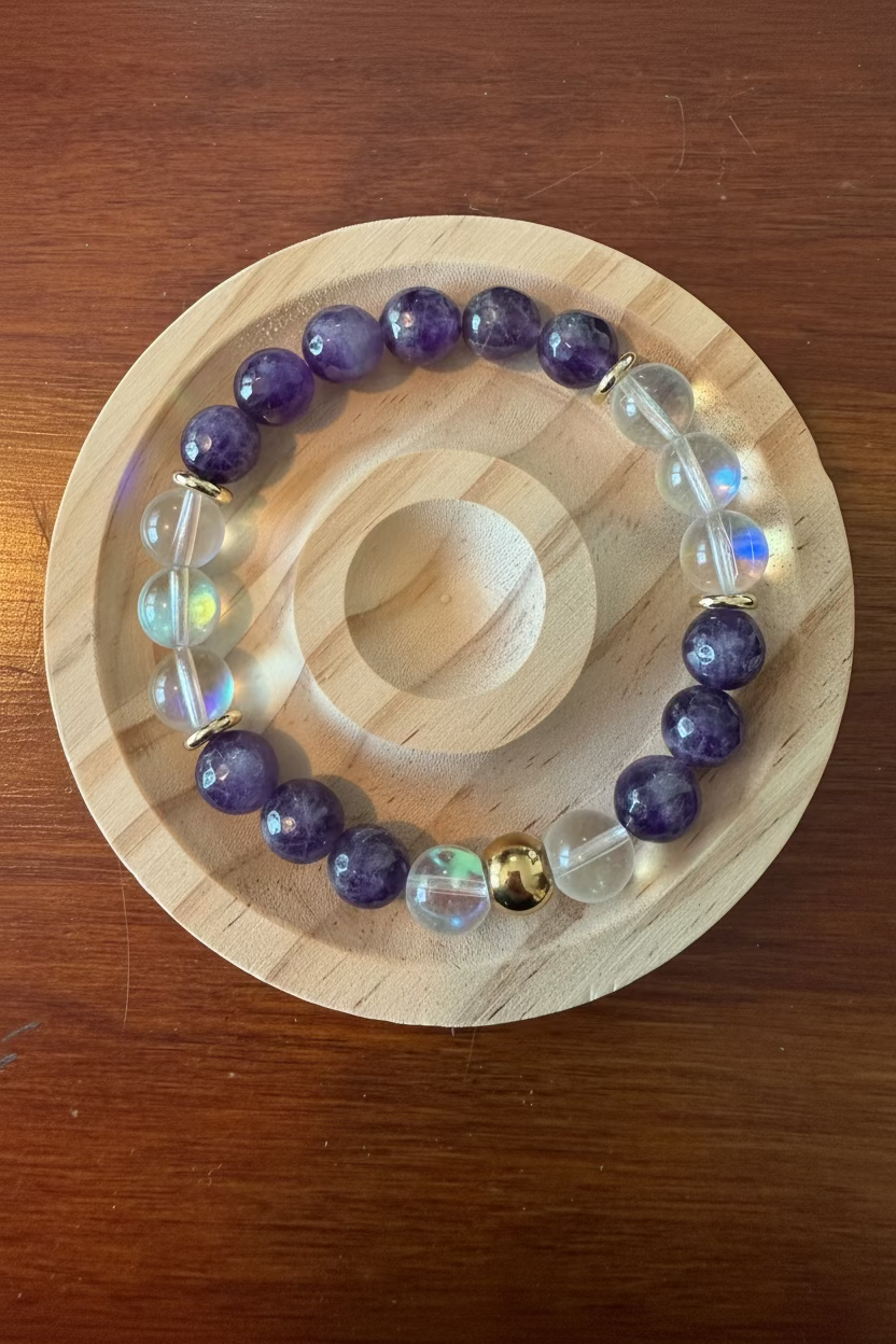10MM AMETHYST+MERMAID GLASS