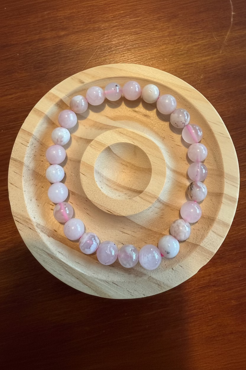 8MM Flower Agate and Rose Quartz
