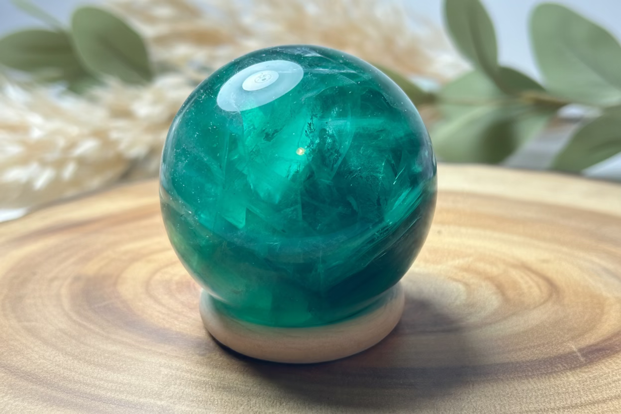 Green Fluorite Sphere