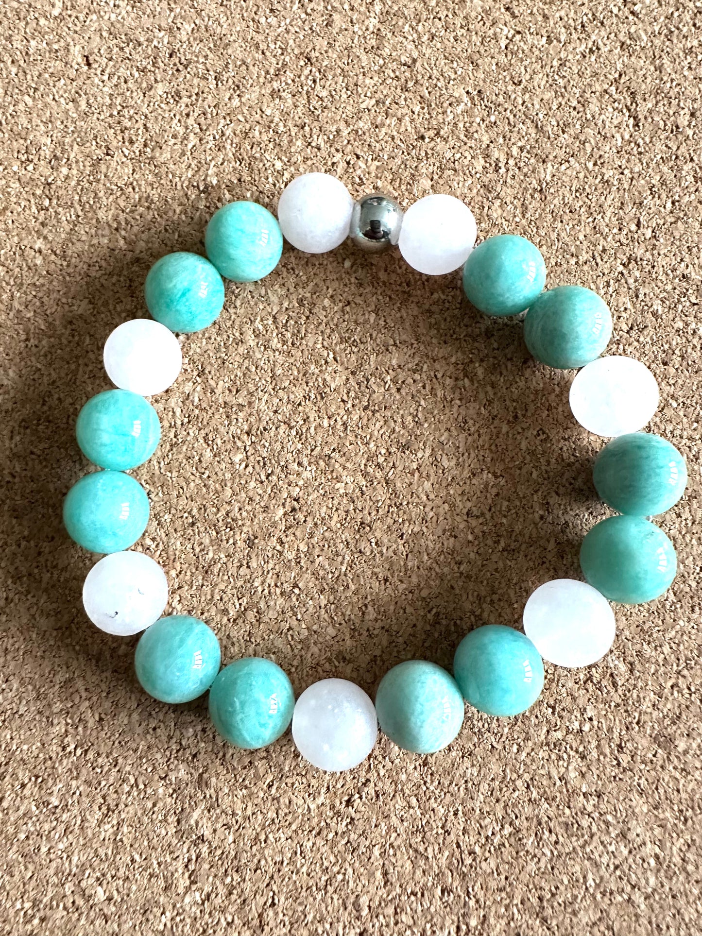 10mm Amazonite+Rose Quartz Stretch Bracelet