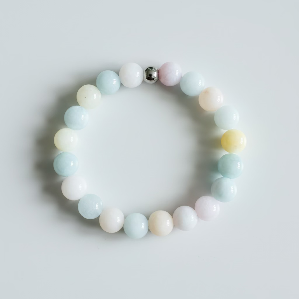 Morganite 10mm Gemstone Stretch Bracelet