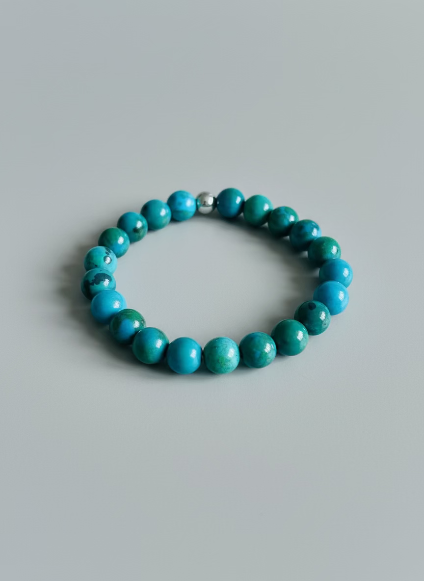 10MM Blue Chrysocolla Stretch Bracelet