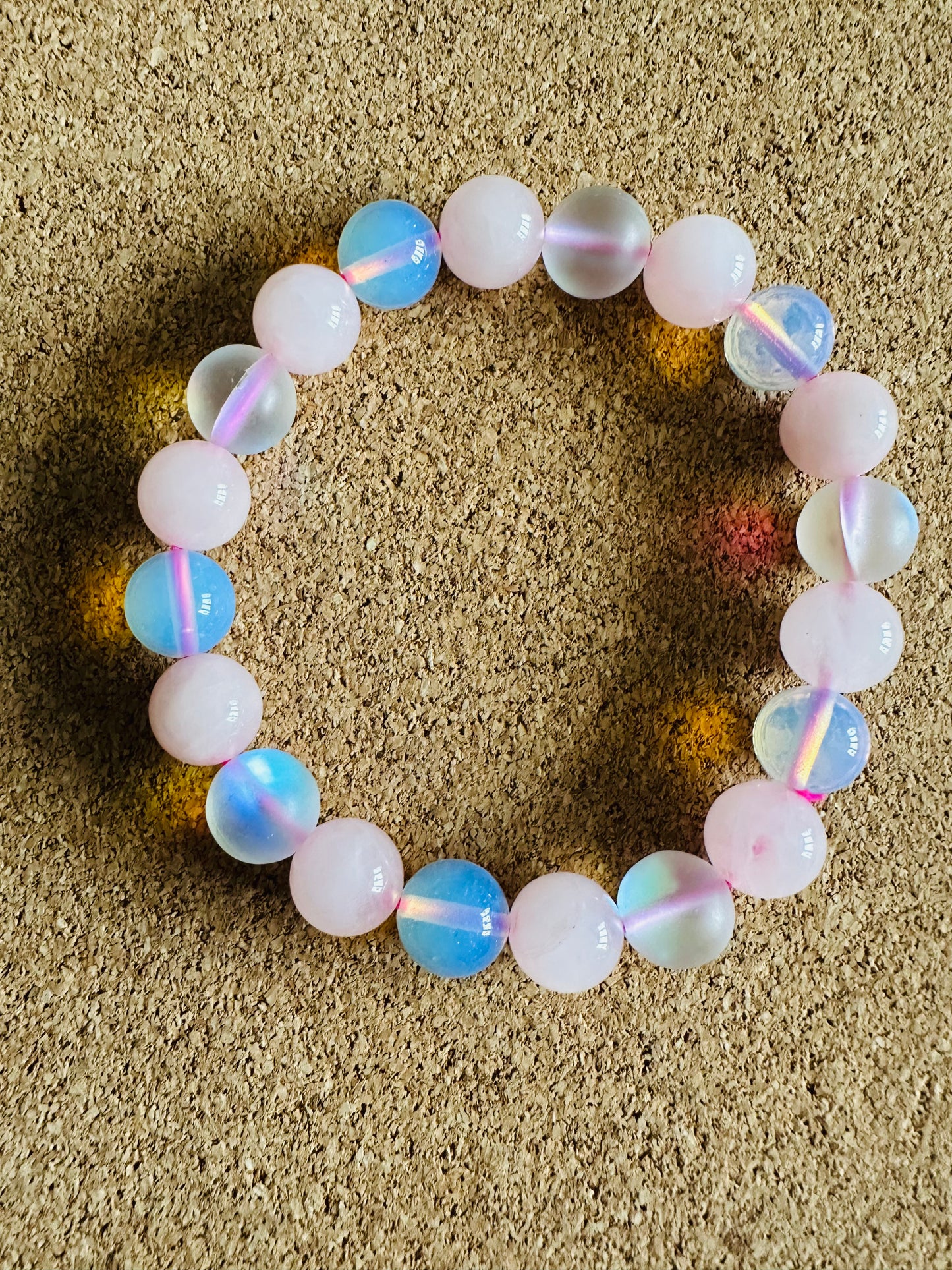 10MM Rose Quartz & Opalite Stretchy Gemstone Bracelet