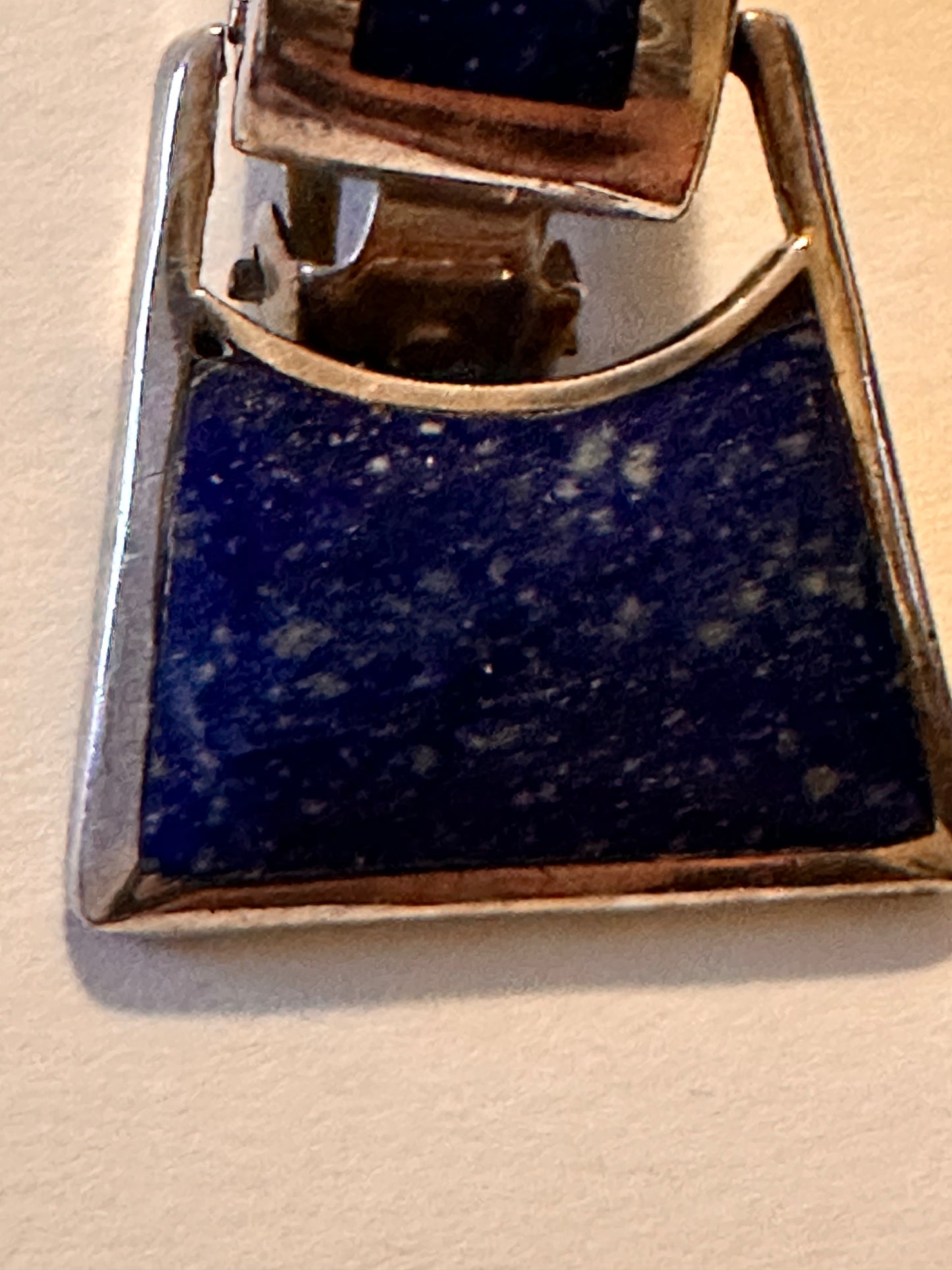 Vintage Lapis Lazuli clip on earrings set in sterling silver