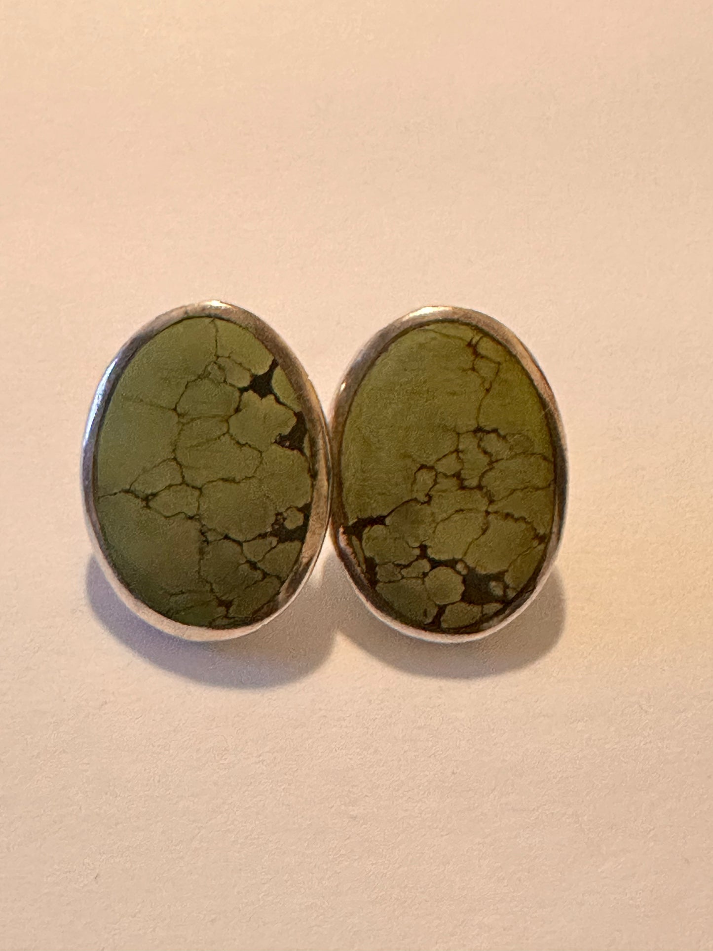 Vintage Green Turquoise sterling silver earrings