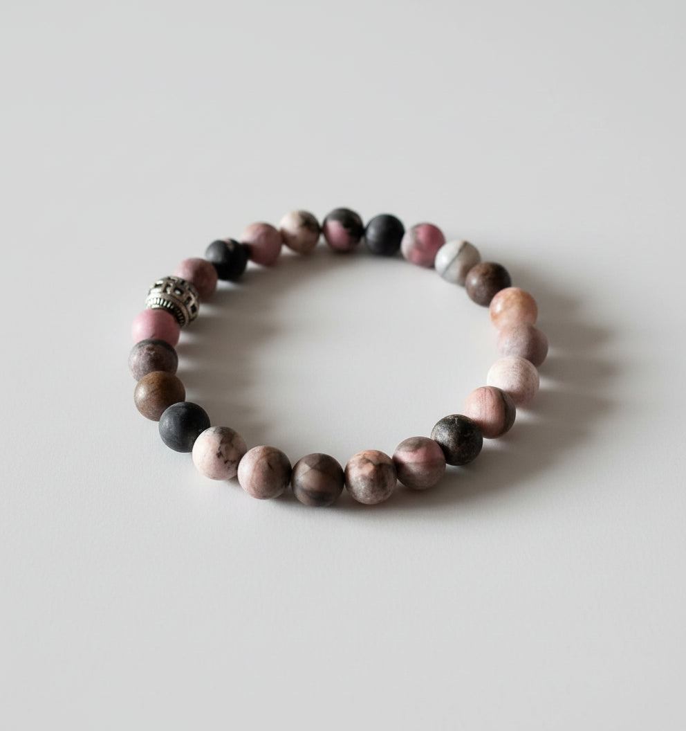 8MM Matt Rhodonite