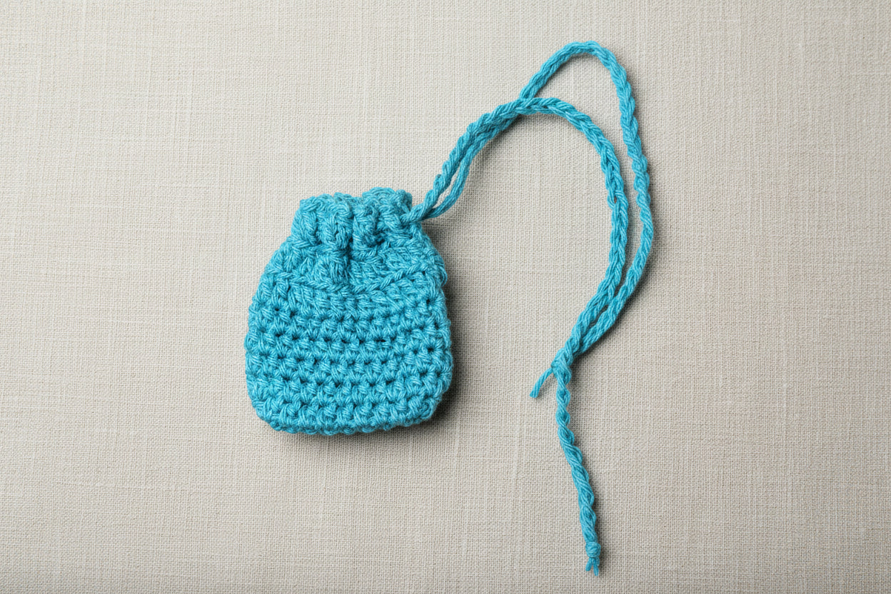 Cotton drawstring pouch crystal holder
