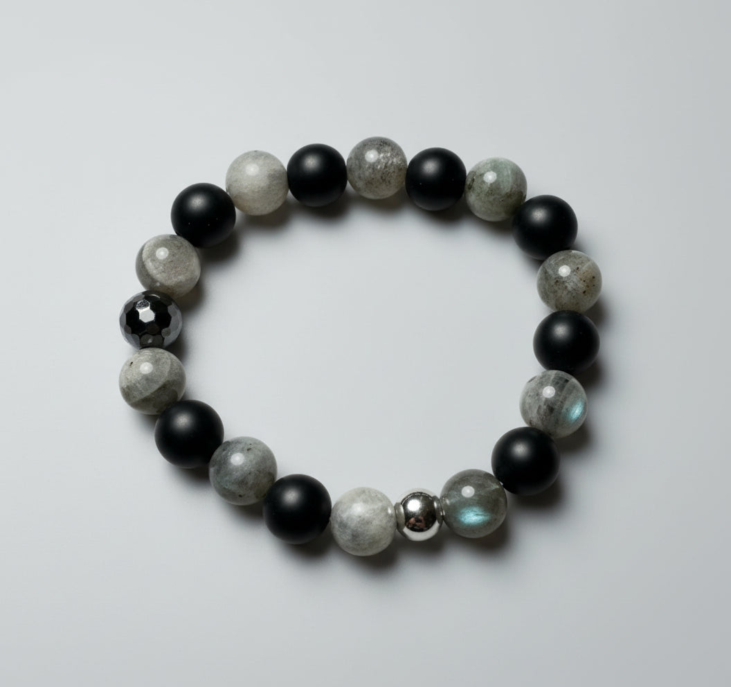 10MM Black Onyx and Labradorite
