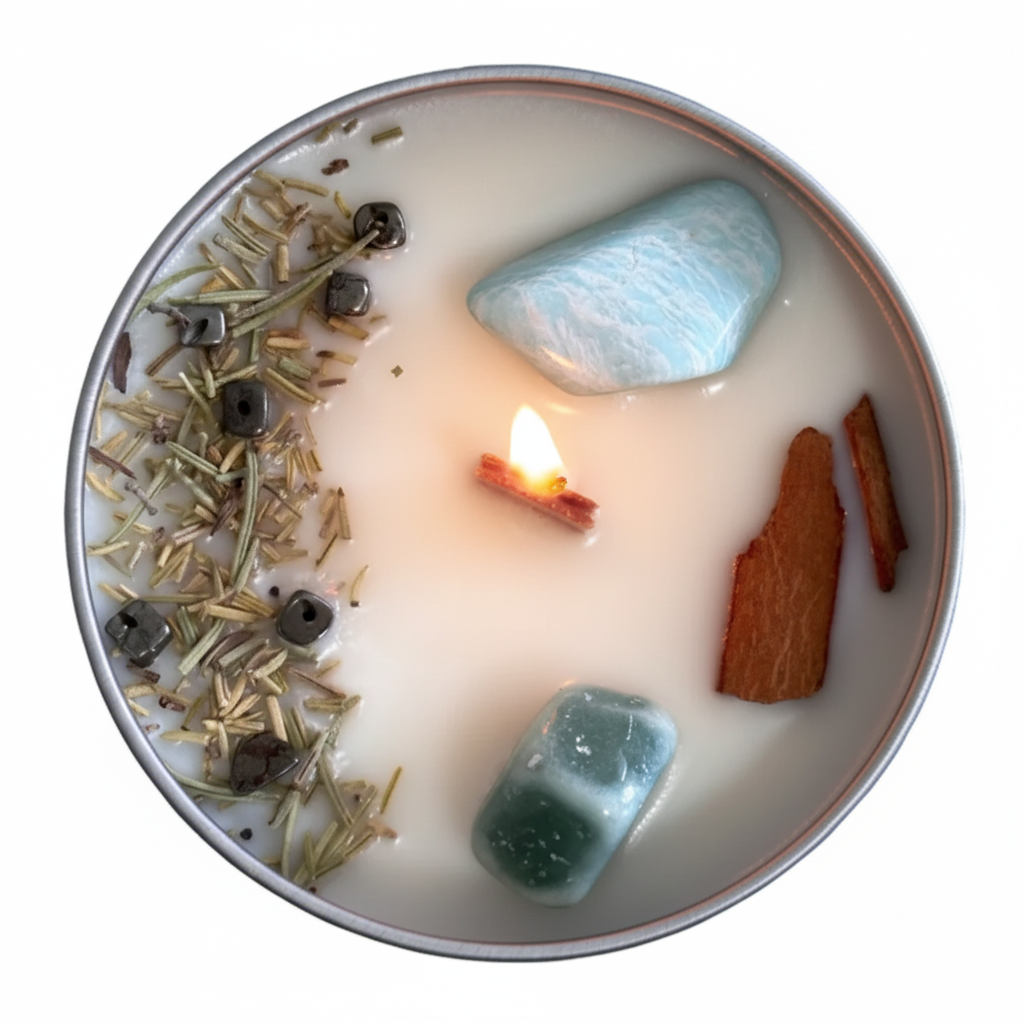 Abundance crystal intention candle