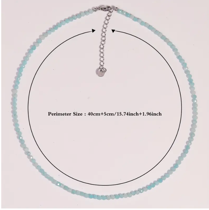 Crystal 2mm faceted beaded choker