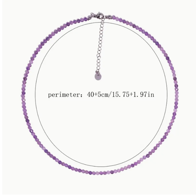 Crystal 2mm faceted beaded choker
