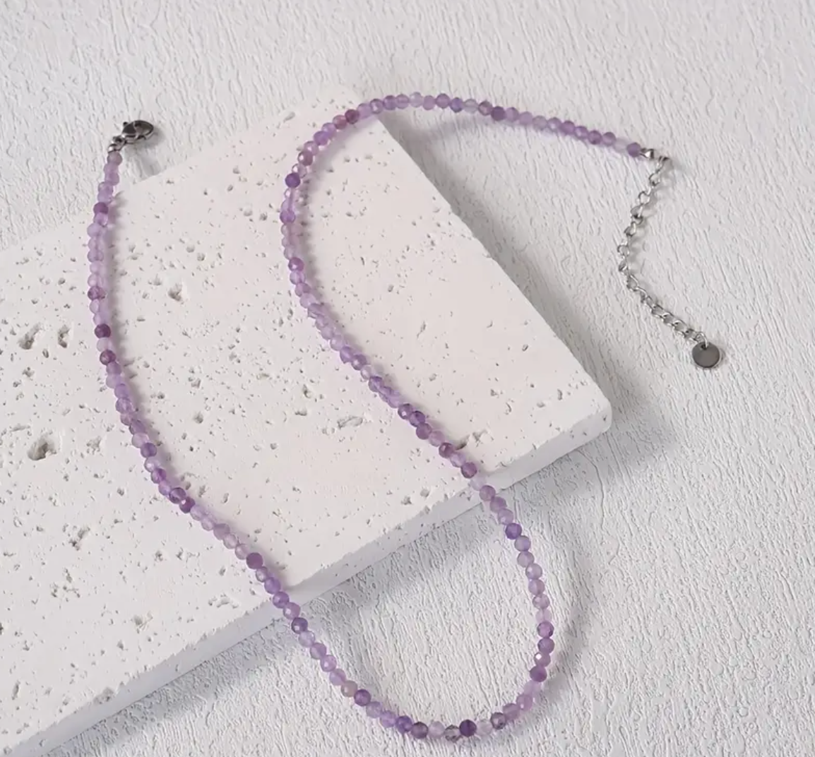 Crystal 2mm faceted beaded choker