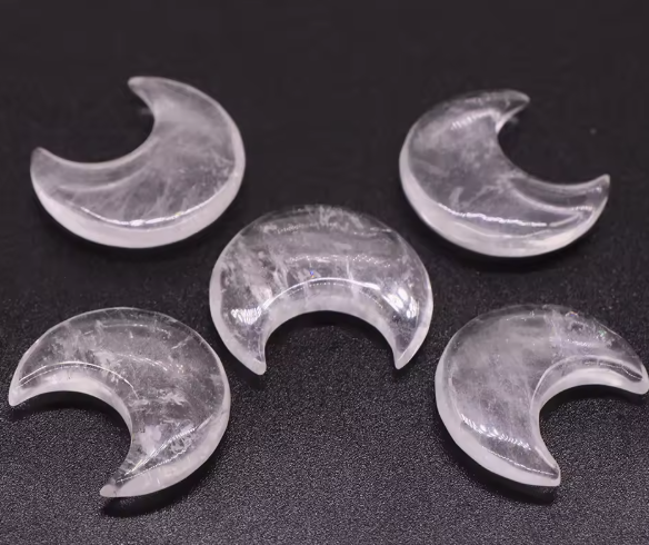 30mm Crystal moon carvings