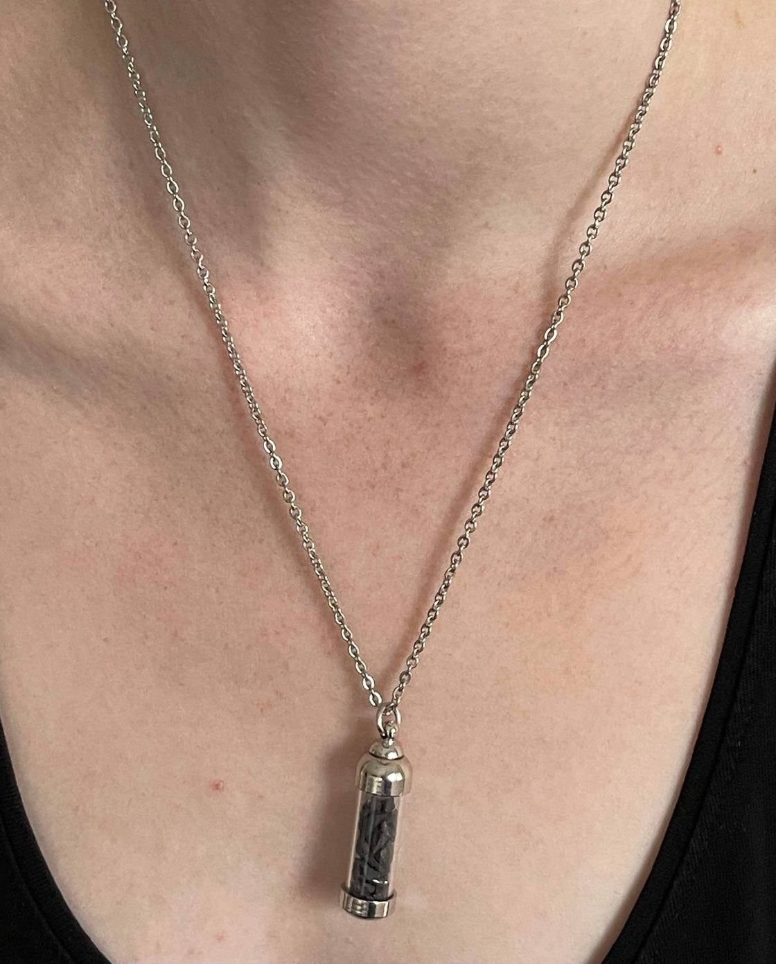 Stainless steel vial necklace