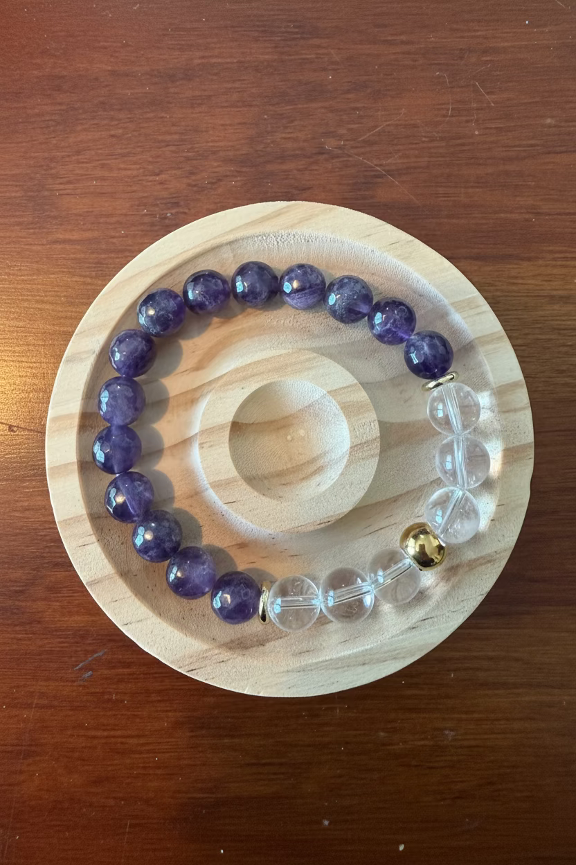 10MM AMETHYST+MERMAID GLASS