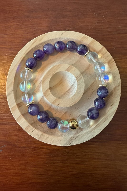 10MM AMETHYST+MERMAID GLASS