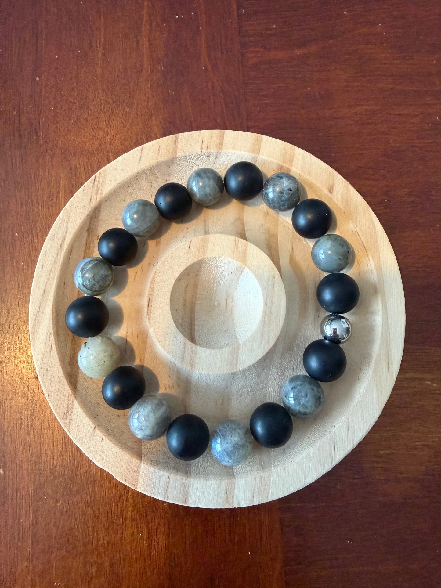 10MM Black Onyx and Labradorite