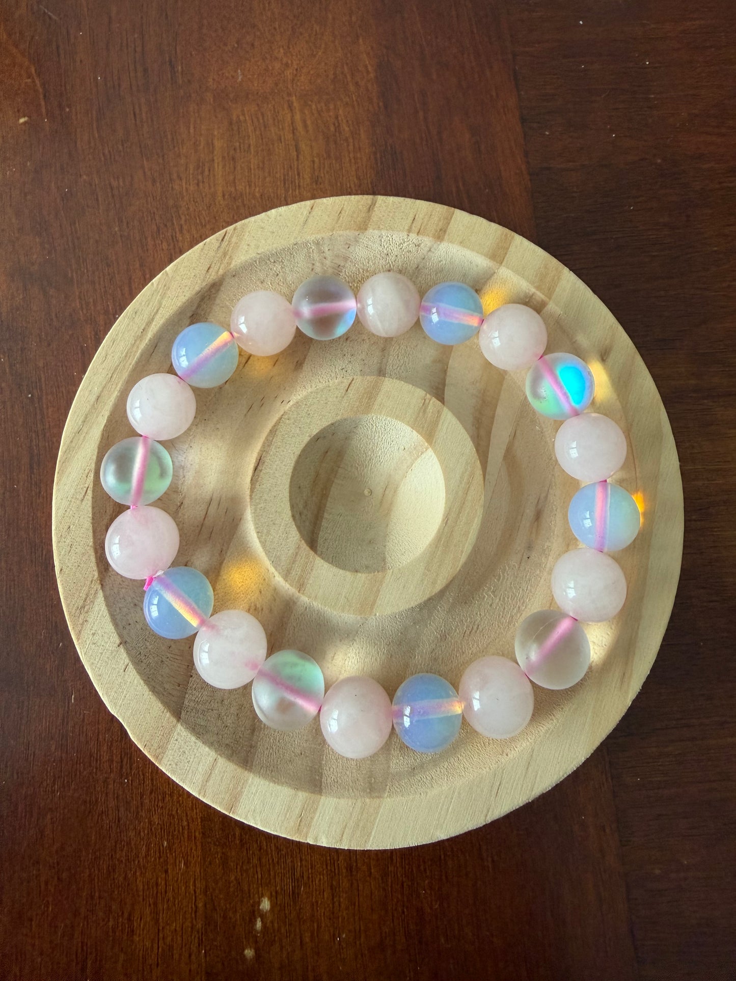 10MM Rose Quartz & Opalite Stretchy Gemstone Bracelet