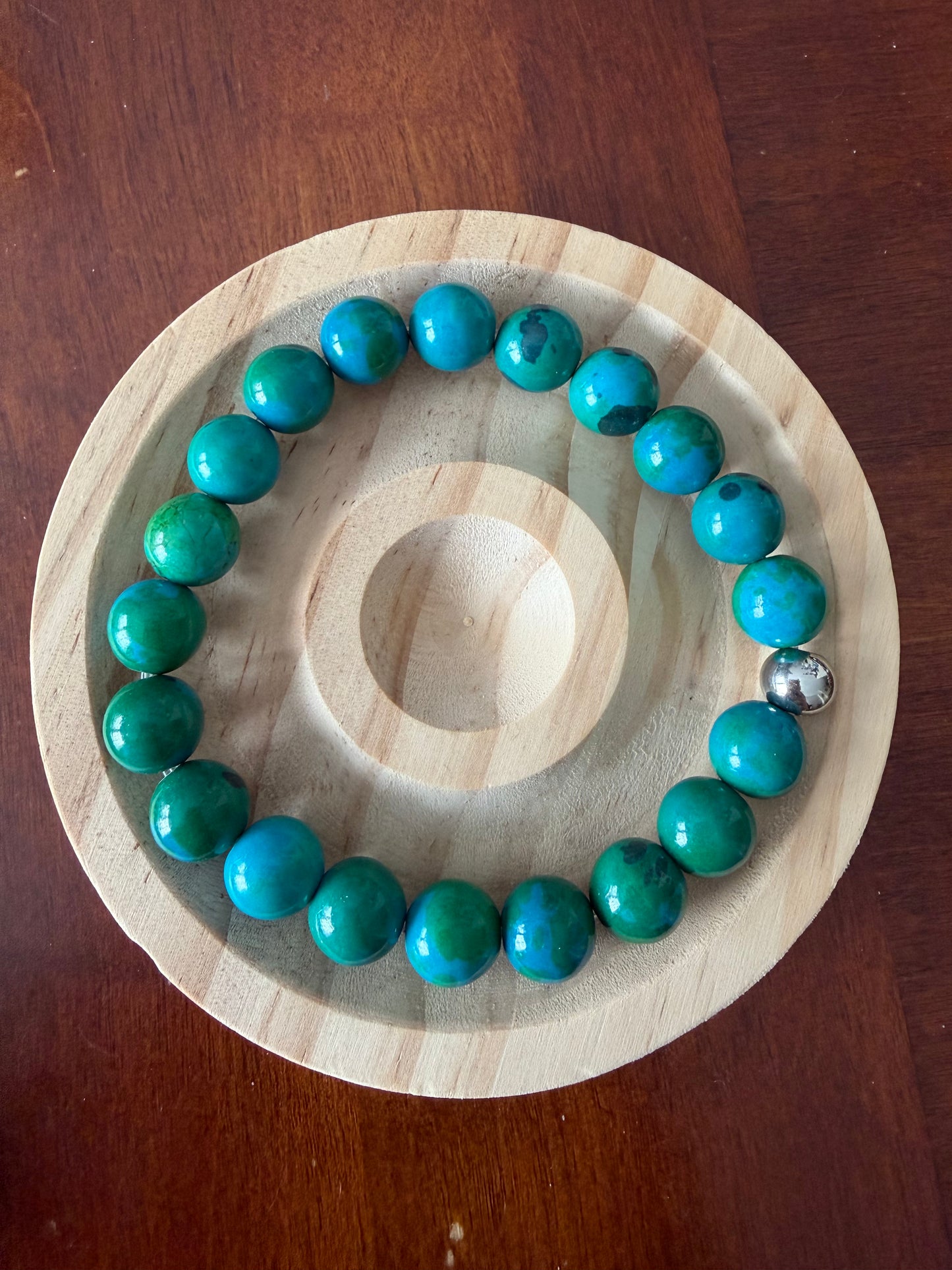 10MM Blue Chrysocolla Stretch Bracelet