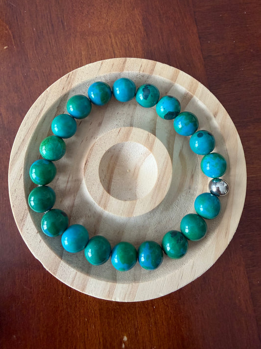 10MM Blue Chrysocolla Stretch Bracelet