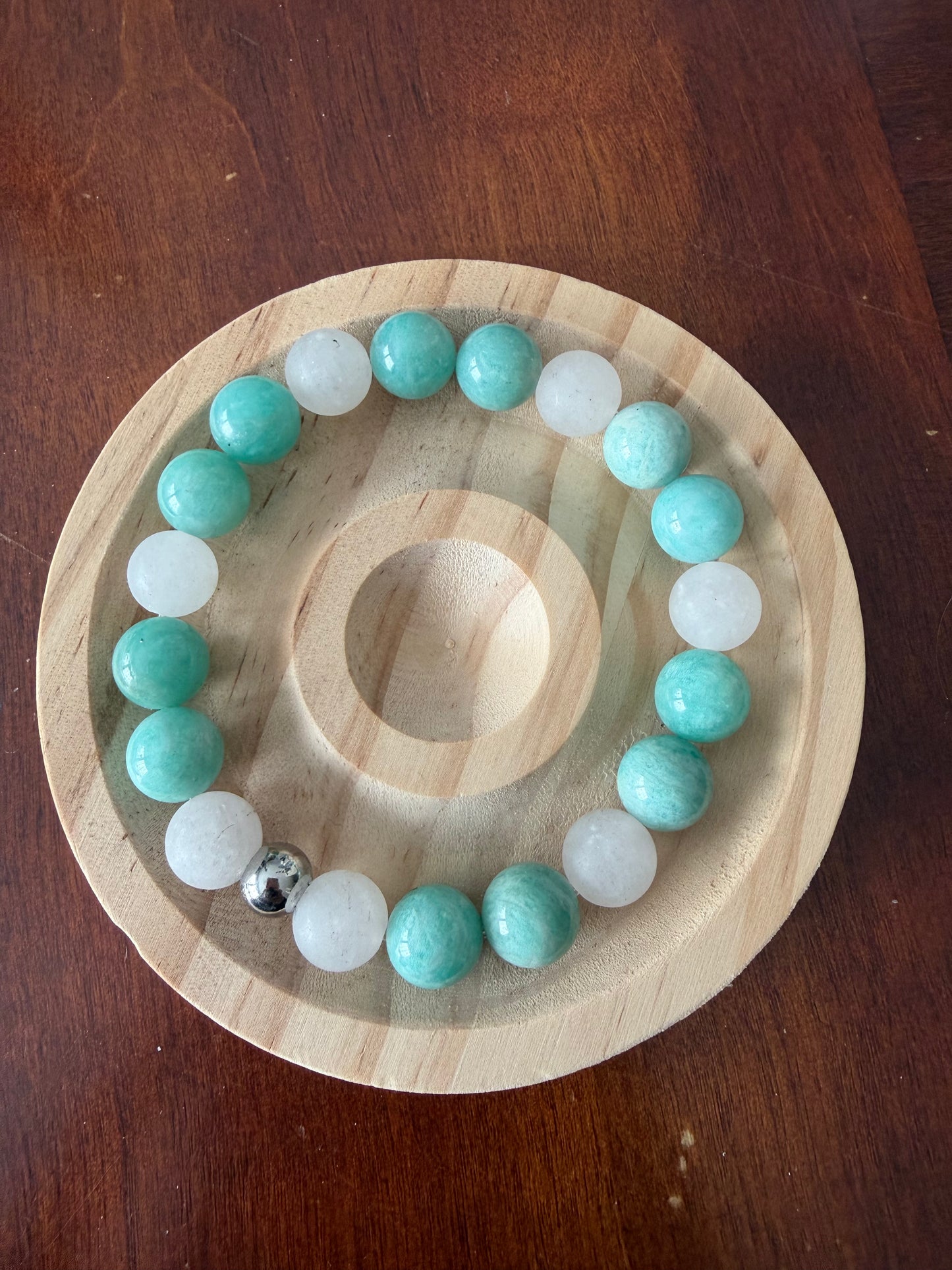10mm Amazonite+Rose Quartz Stretch Bracelet
