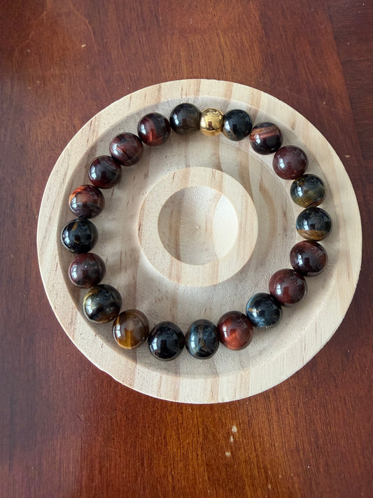 10MM Multi-colour Tigers Eye  Stretch Bracelet