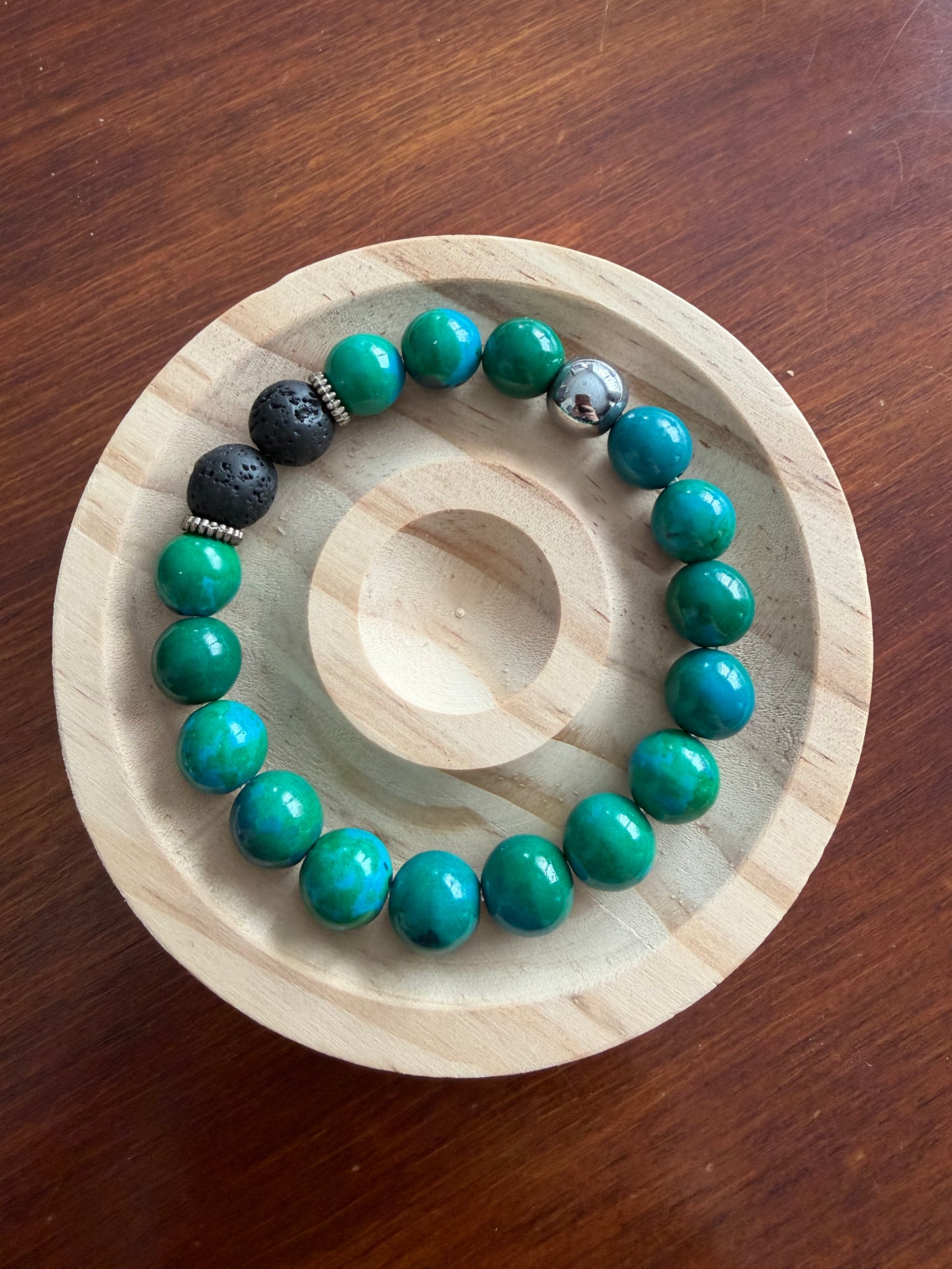 10MM Chrysocolla and Lava Rock