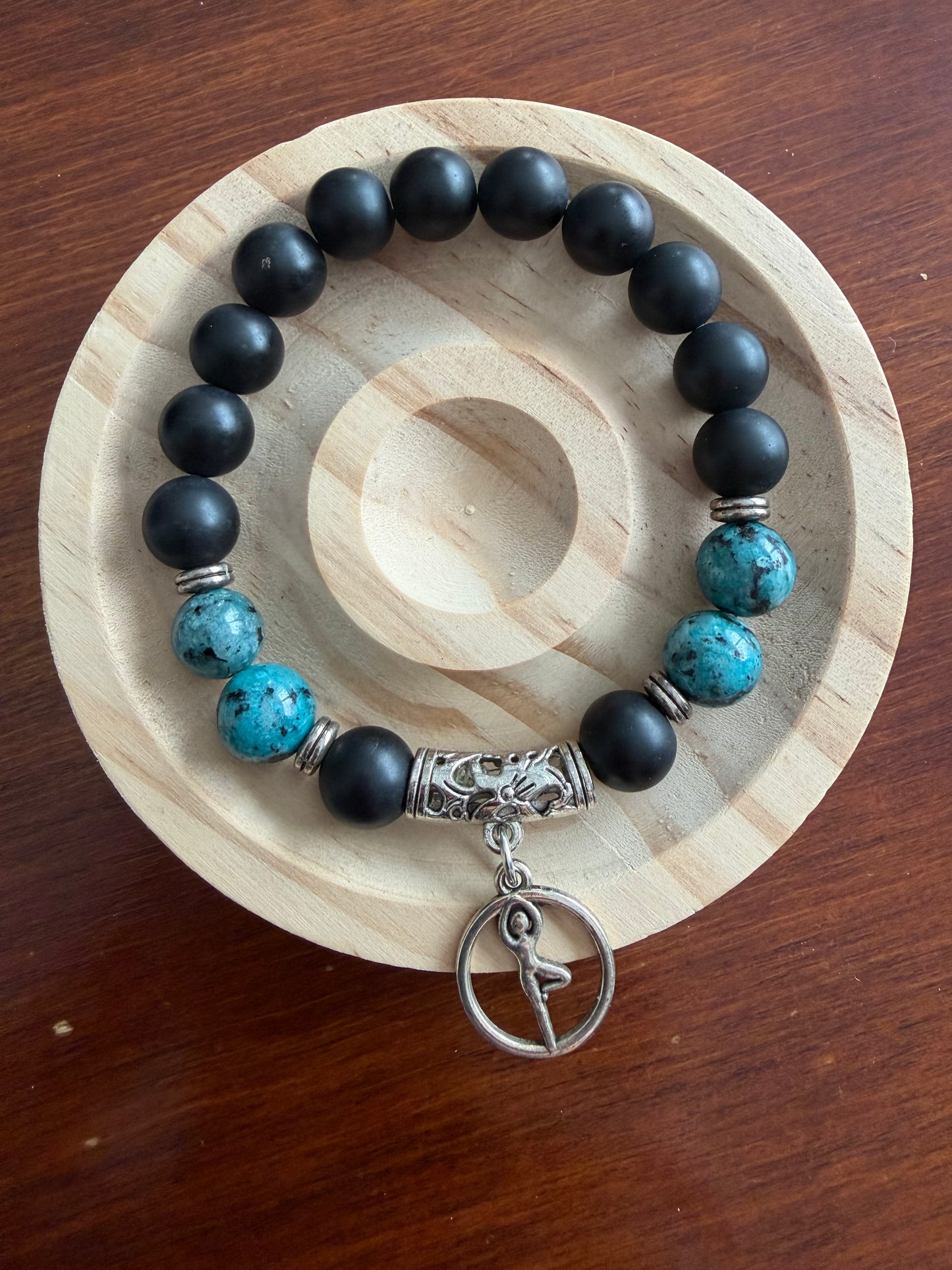 10MM Black Onyx and Blue sesame Jasper