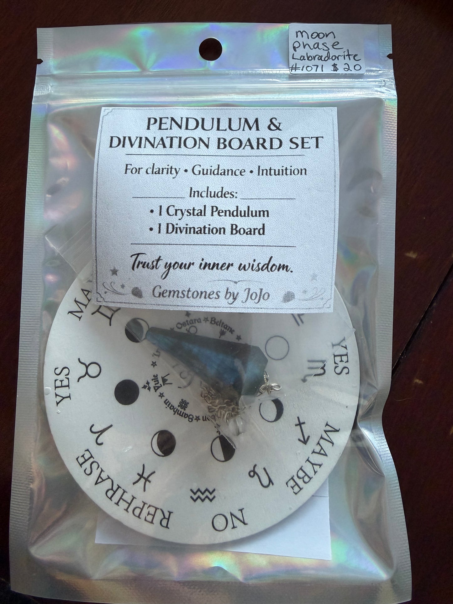 Dowsing Pendulums and 2 sided boards set