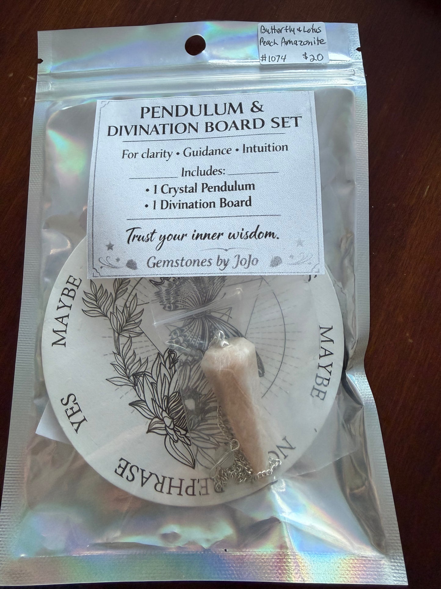 Dowsing Pendulums and 2 sided boards set