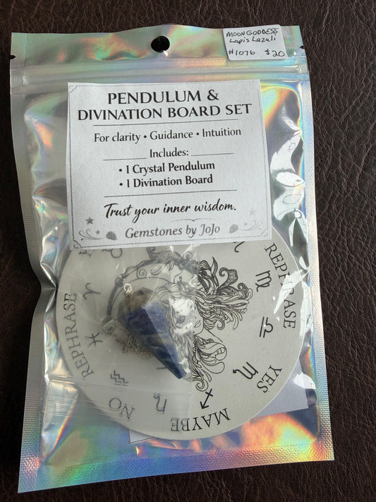 Dowsing Pendulums and 2 sided boards set