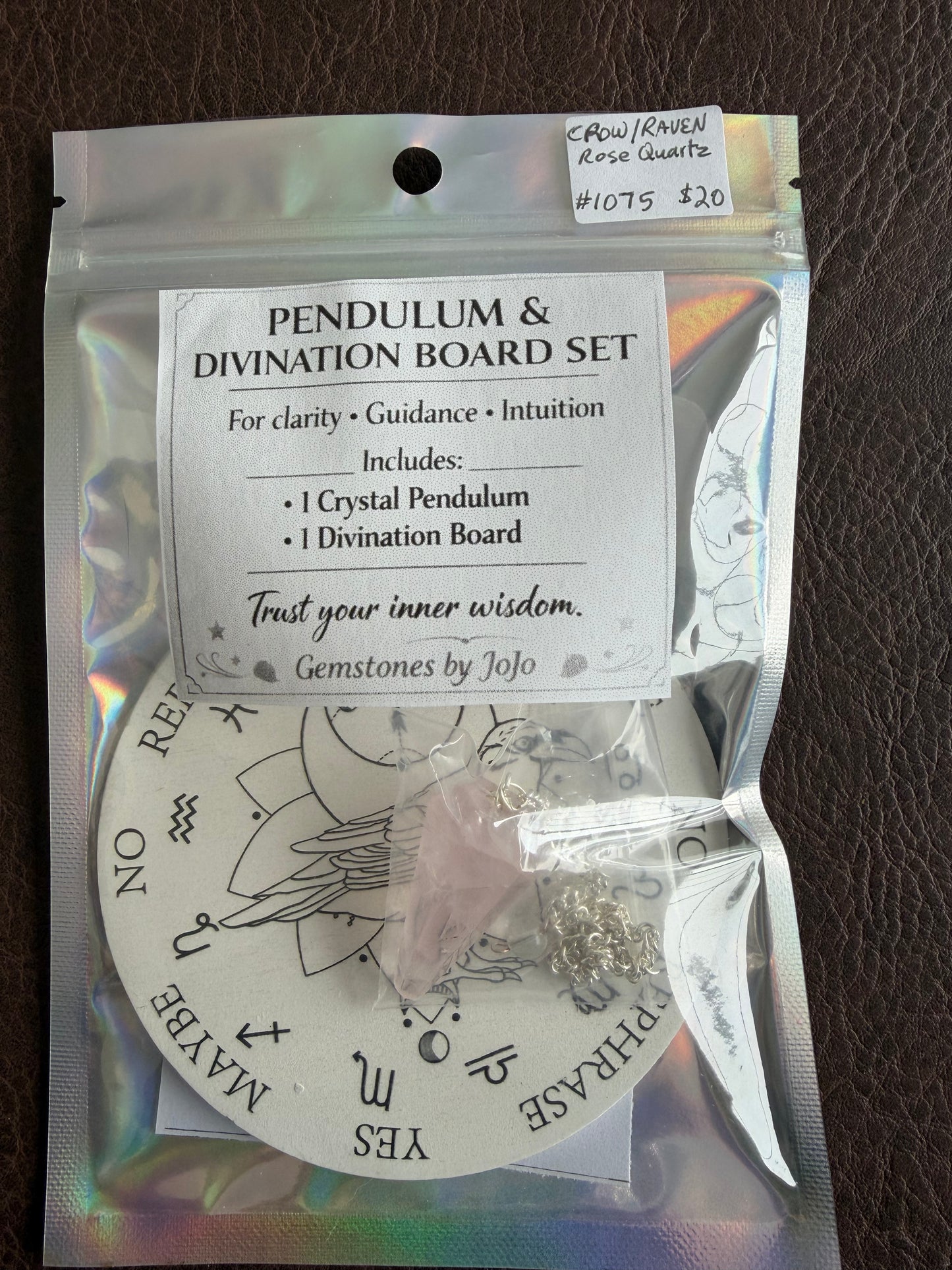 Dowsing Pendulums and 2 sided boards set