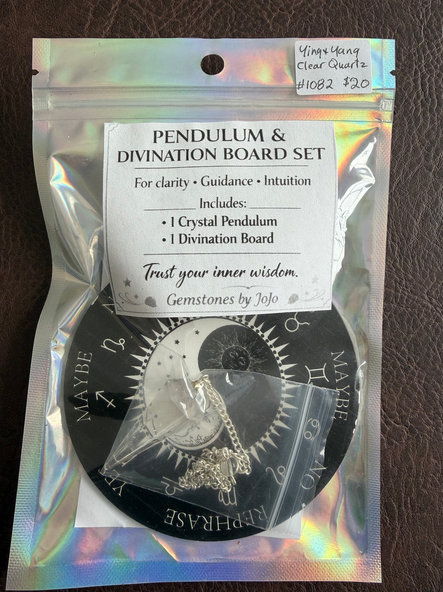 Dowsing Pendulums and 2 sided boards set