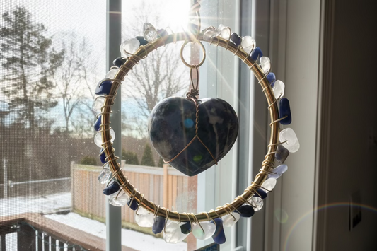 Sodalite and Clear Quartz hanging