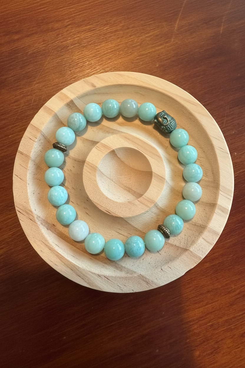 8MM Amazonite Gemstone Stretchy Bracelet