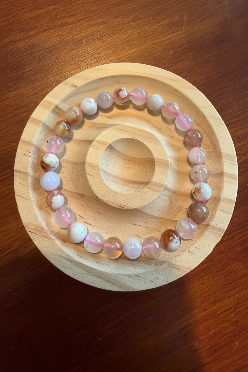 8MM Flower Agate Gemstone bracelet
