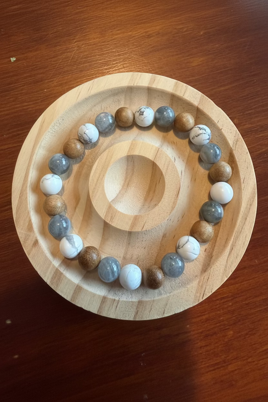 8MM Howlite, Picture Jasper, and Labradorite