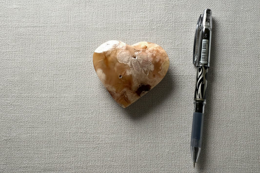 Flower Agate Crystal Heart