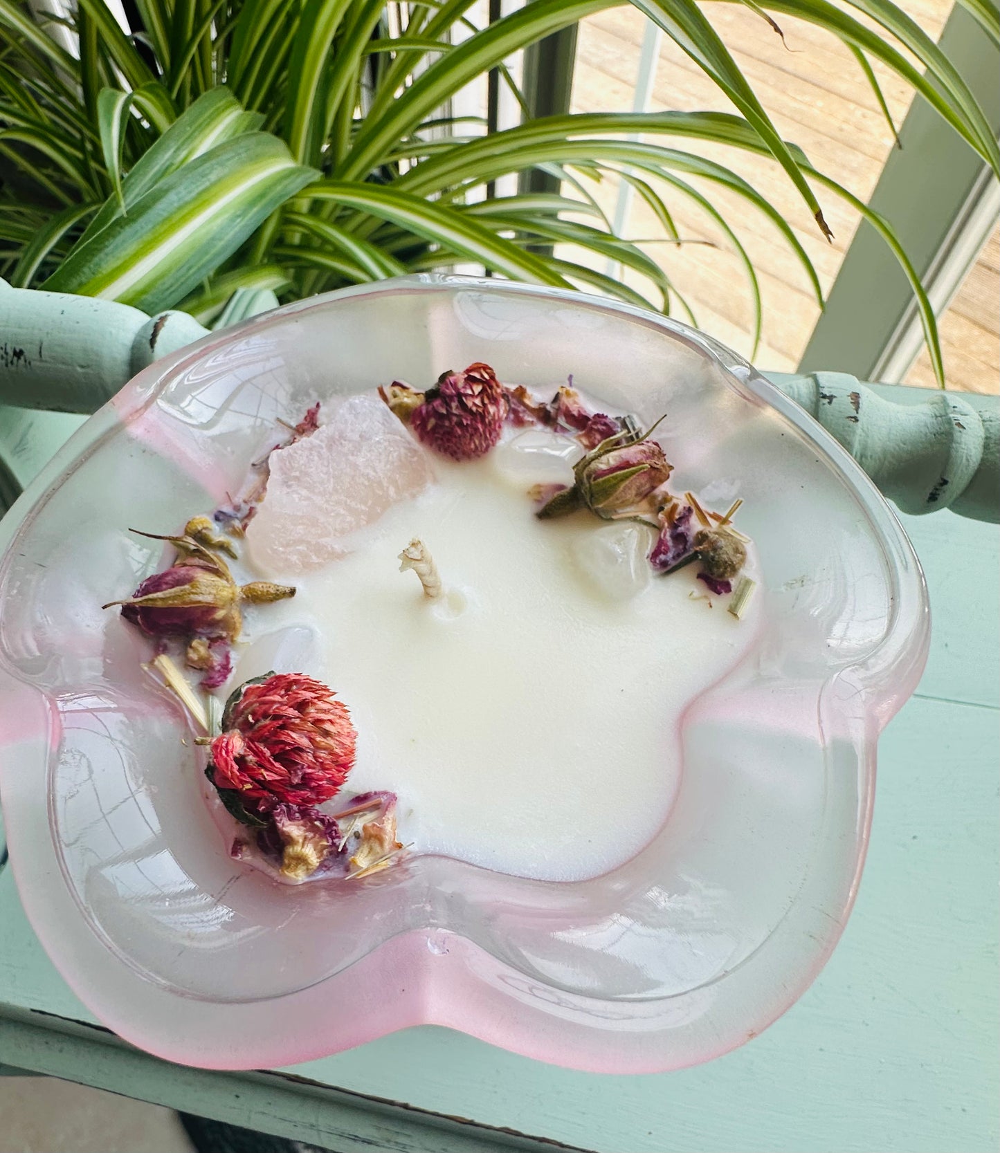 Vintage Italian Glass Pedestal Dessert Bowl Gemstone Candle
