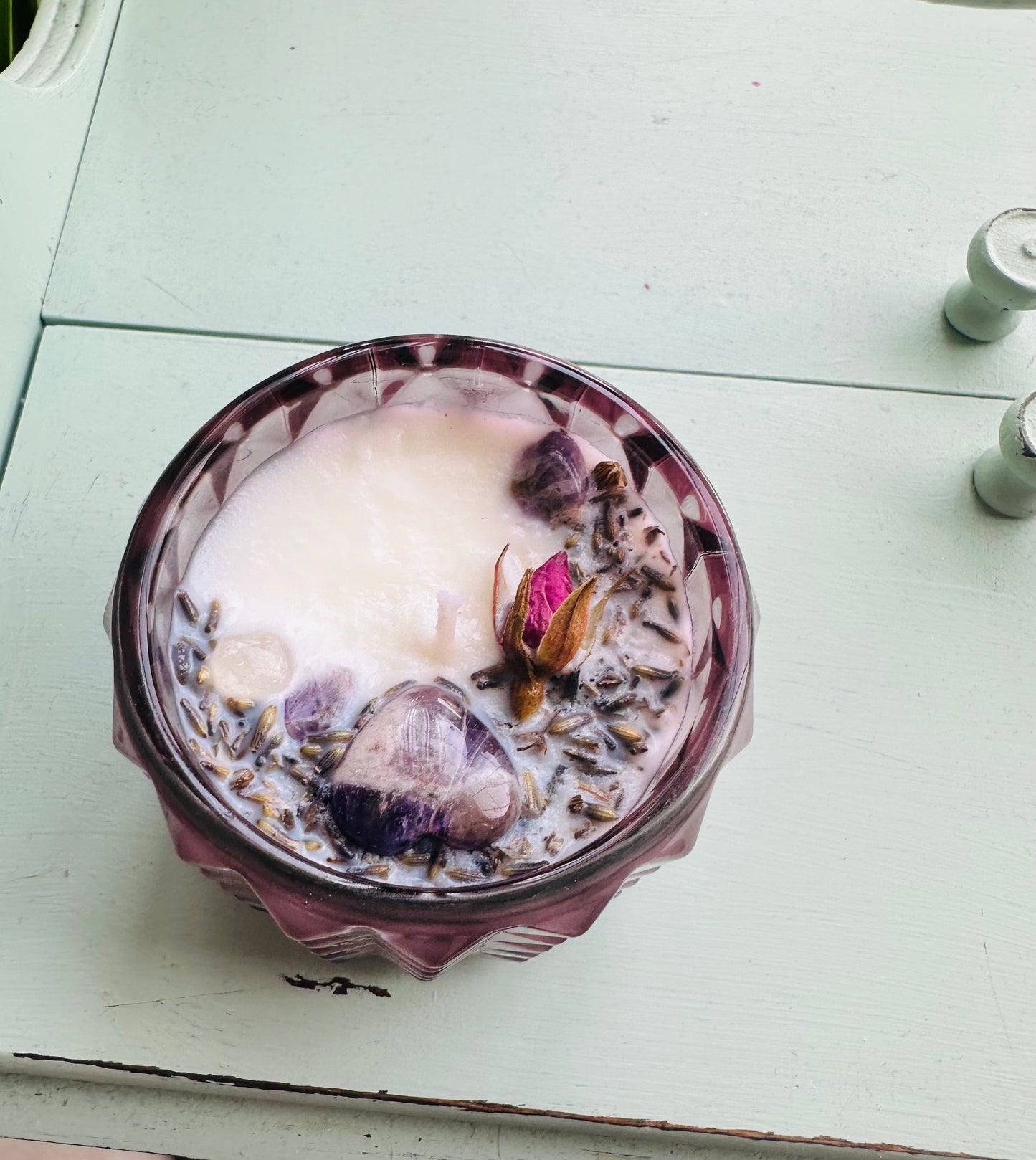 Vintage Amethyst Gemstone Candle