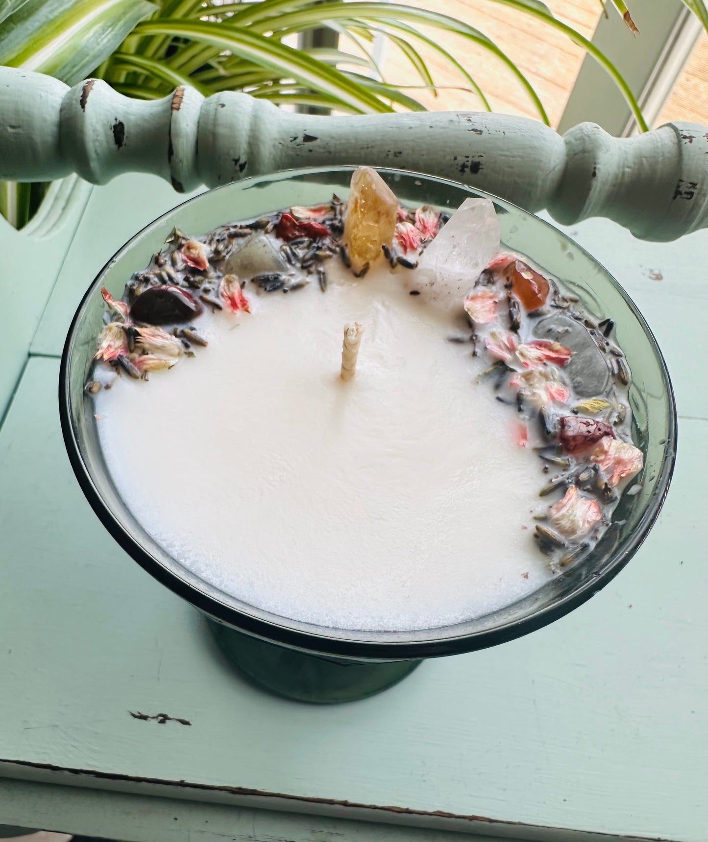 Vintage Anchor Hocking Glass Gemstone Candle