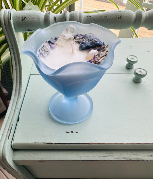 Vintage frosted sherbet dish