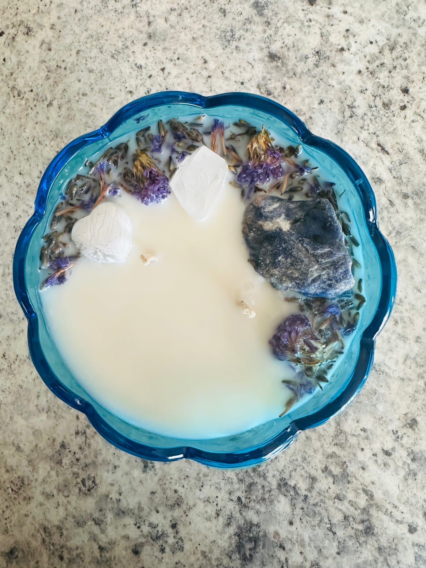Vintage light blue pedestal dish