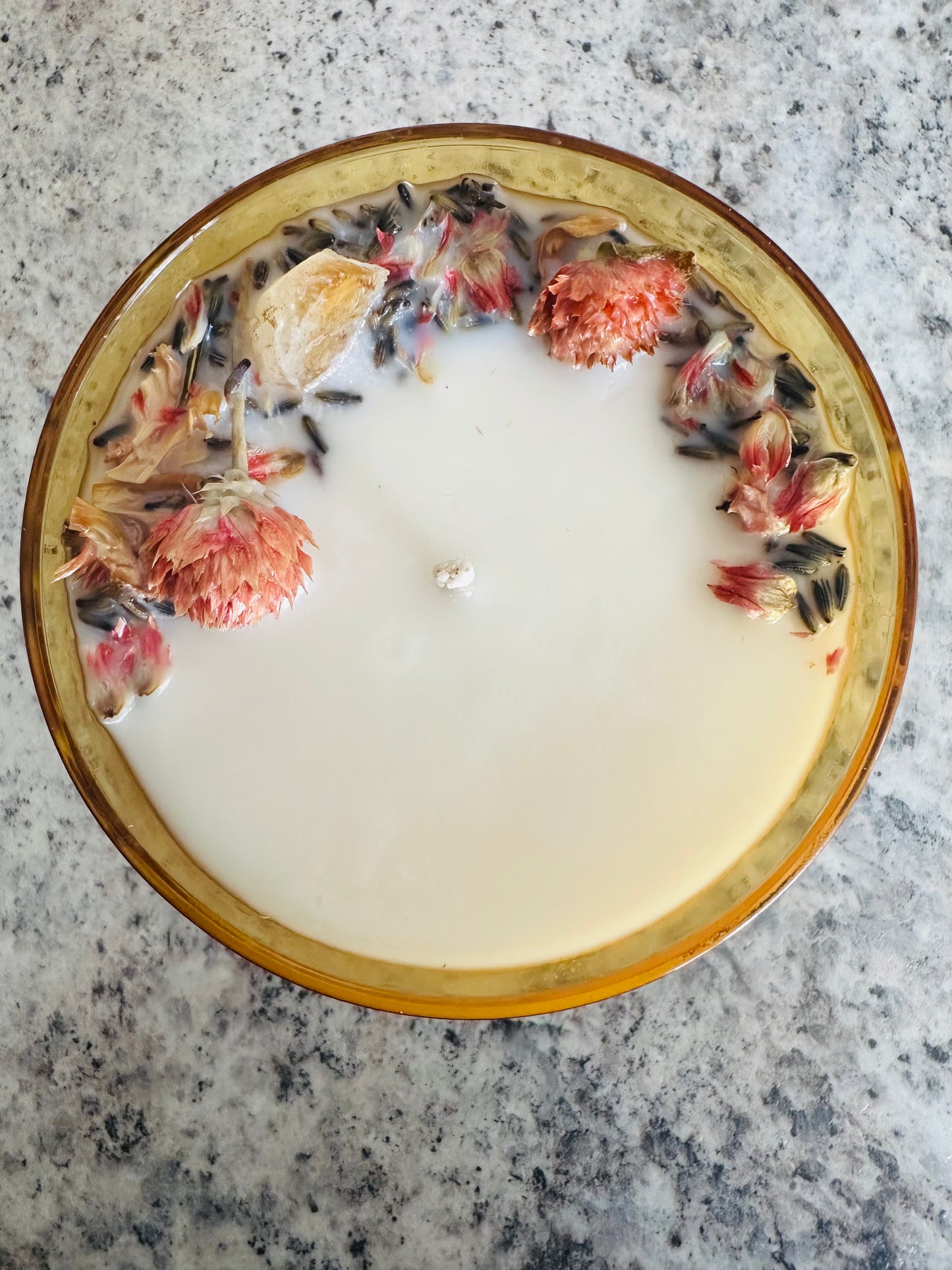 Vintage Amber Indiana Glass Gemstone Candle