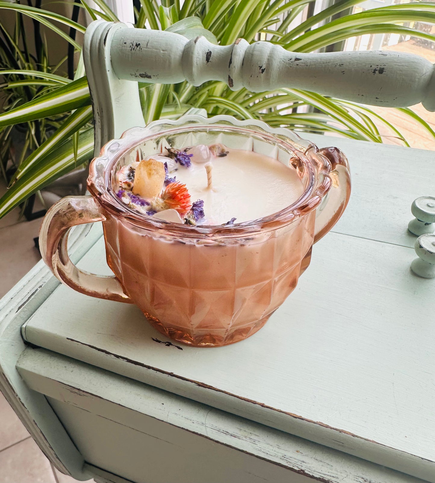 Pink Depression Jeanette Glass Sugar Bowl