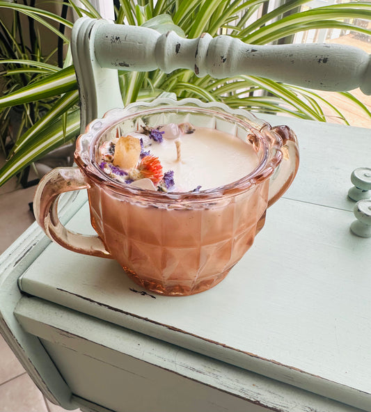 Pink Depression Jeanette Glass Sugar Bowl