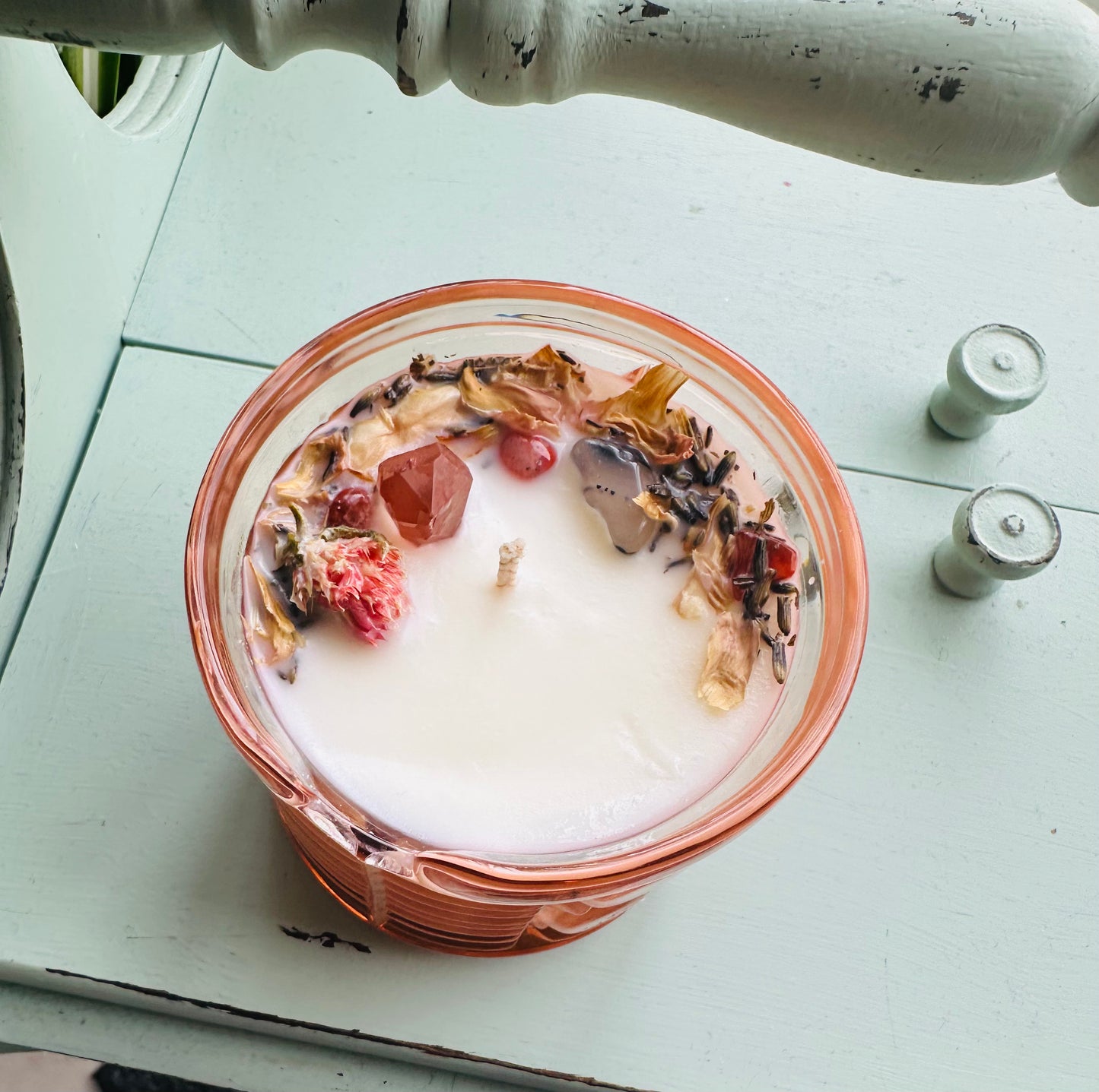 Vintage Peach Sugar / Vanity / Jelly Jam Jar