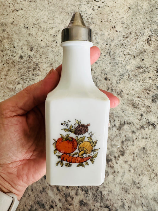 Vintage milk glass vinegar bottle