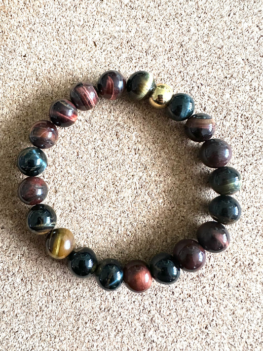 Multi-colour Tigers Eye 10mm Stretch Bracelet