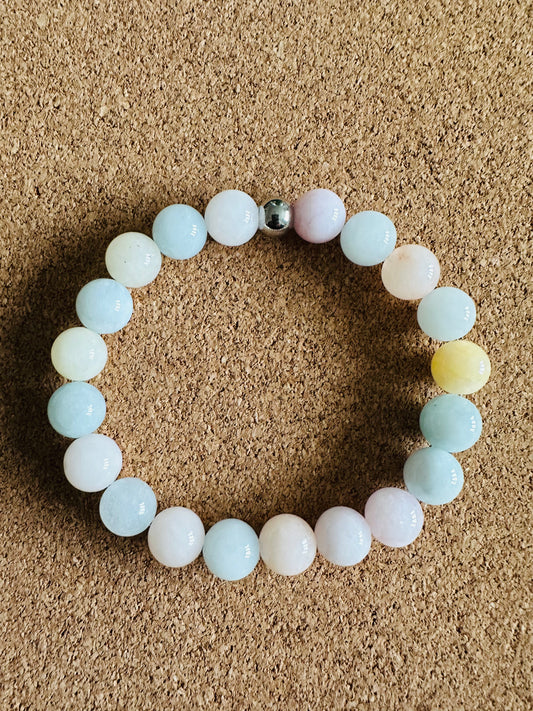 Morganite 10mm Gemstone Stretch Bracelet